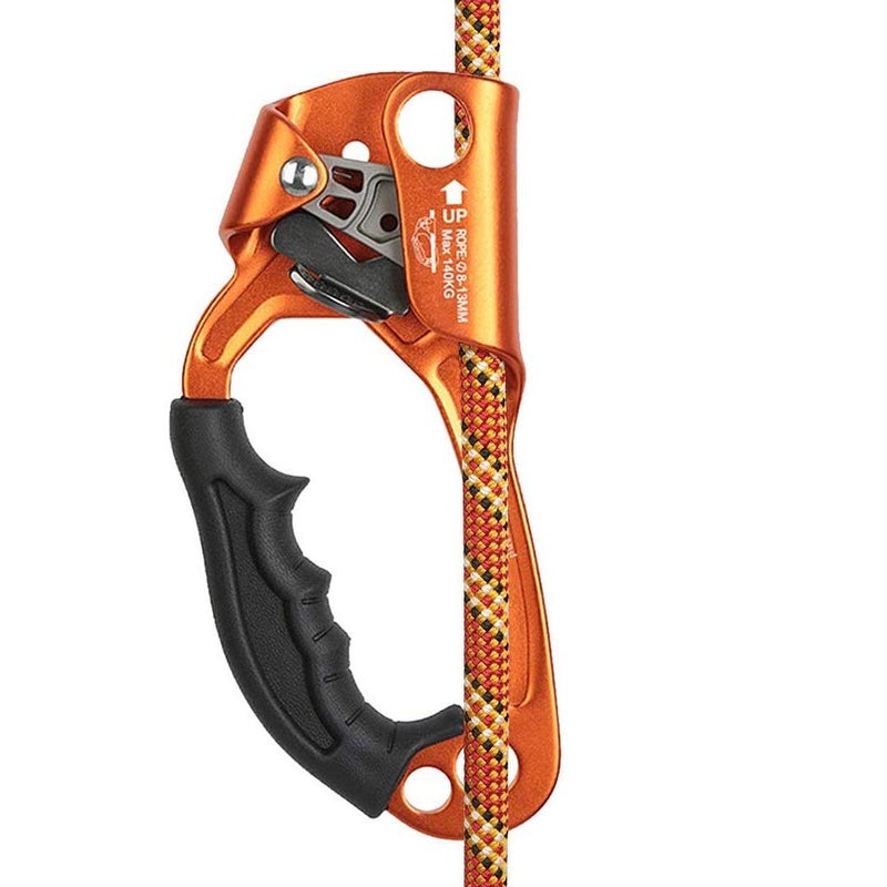 SZCQ SRT Climbing Hand Ascender Aviation Light Alloy Mountaineering Rock Ergonomic Rappelling Gear Equipment Left Handled Ascender Arborist Tree Climber Rigging - Image 1